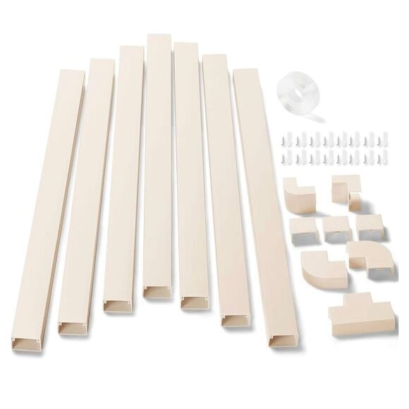 Cord Hider Kit ZhiYo Wire Hiders Paintable Beige Cable Raceway 126" Total NEW - Picture 1 of 6